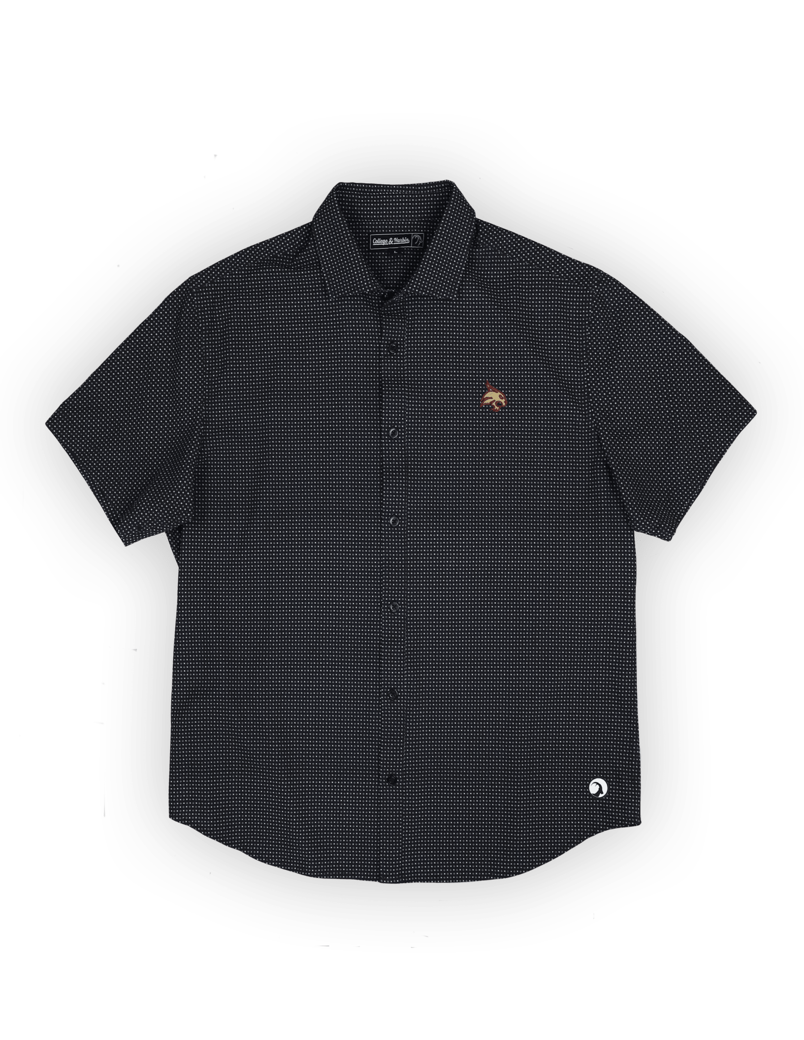 Texas State University Burk Short Sleeve Button Up Black - High Creek
