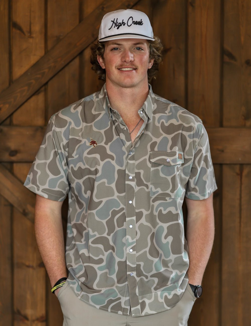 Texas State University Cole Camo Button Up - High Creek