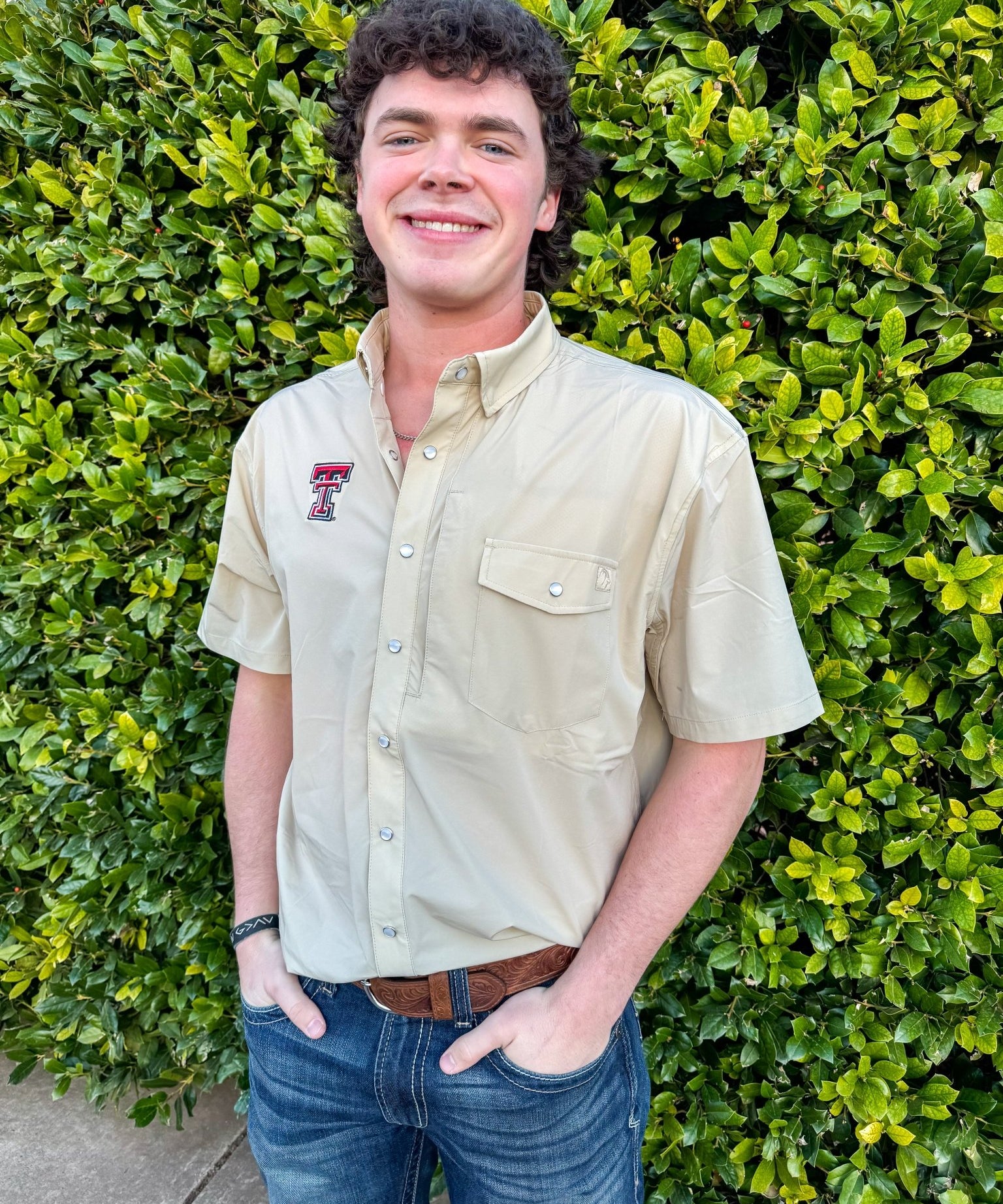 Texas Tech University 4 Mile Creek Pearl Snap Button - Up Bone - High Creek