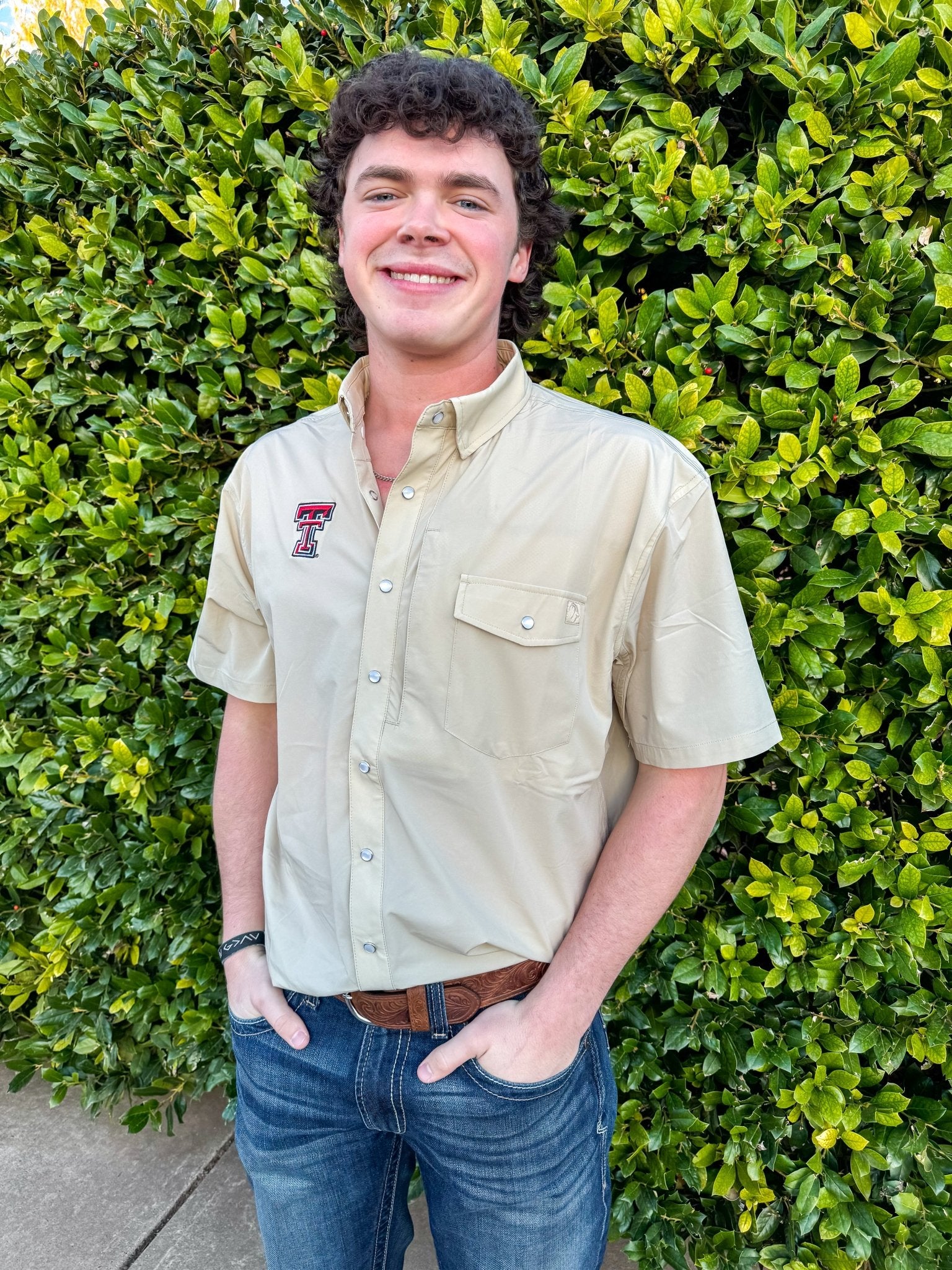 Texas Tech University 4 Mile Creek Pearl Snap Button - Up Bone - High Creek