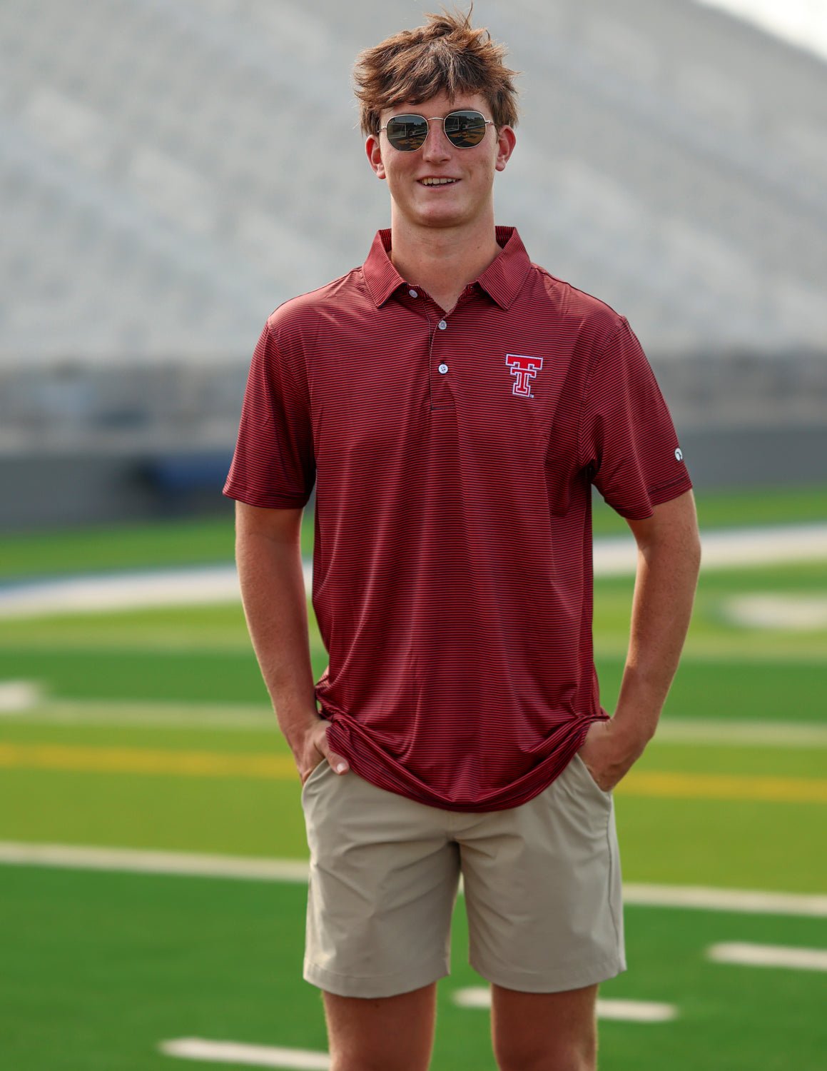 Texas Tech University Hairline Stripe Polo - High Creek