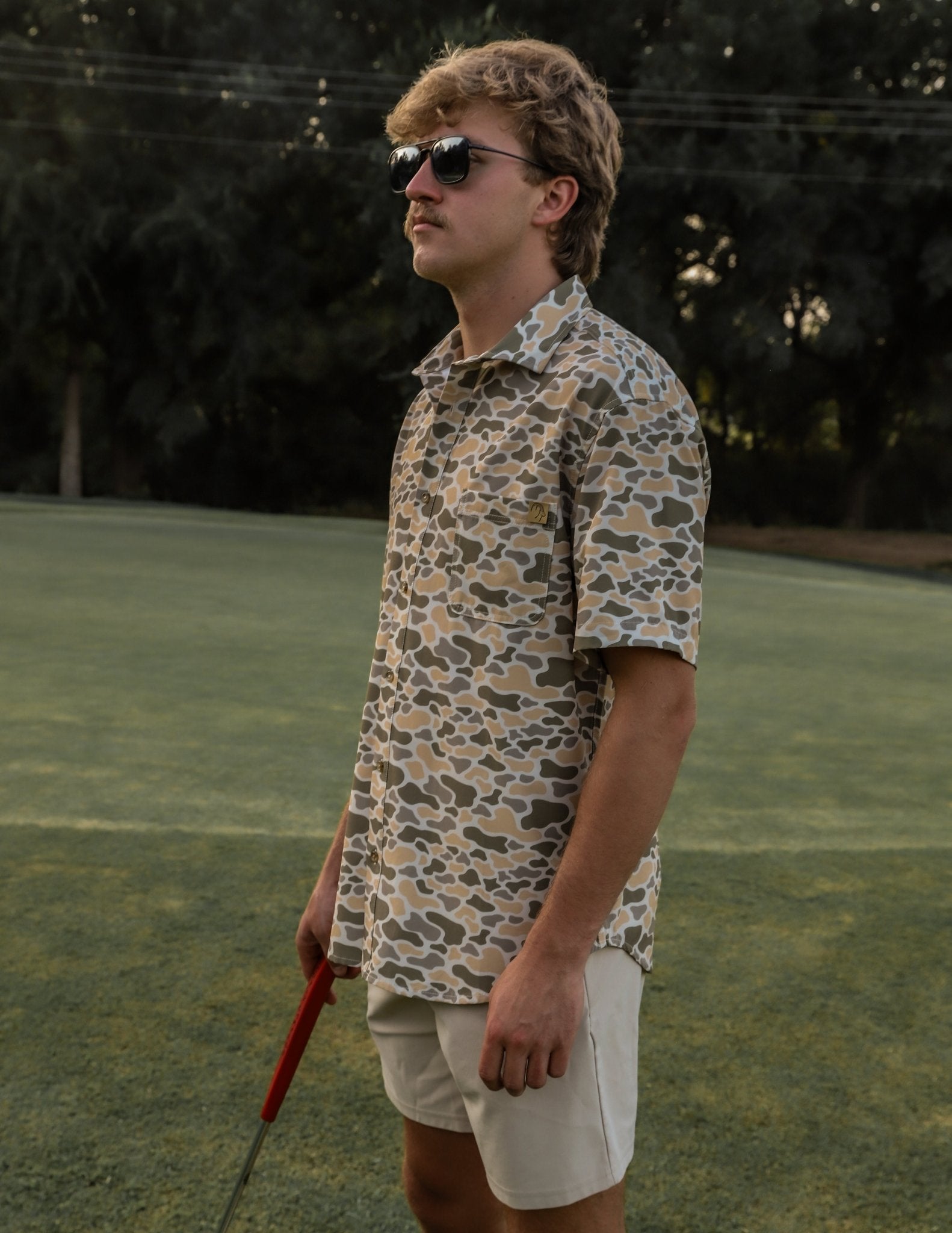 The Burk Short Sleeve Button Up Cripple Creek Camo - High Creek