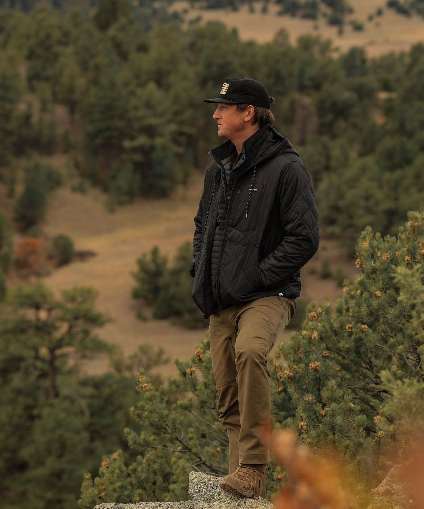 The Graham Hooded Puffer Jacket Black - High Creek