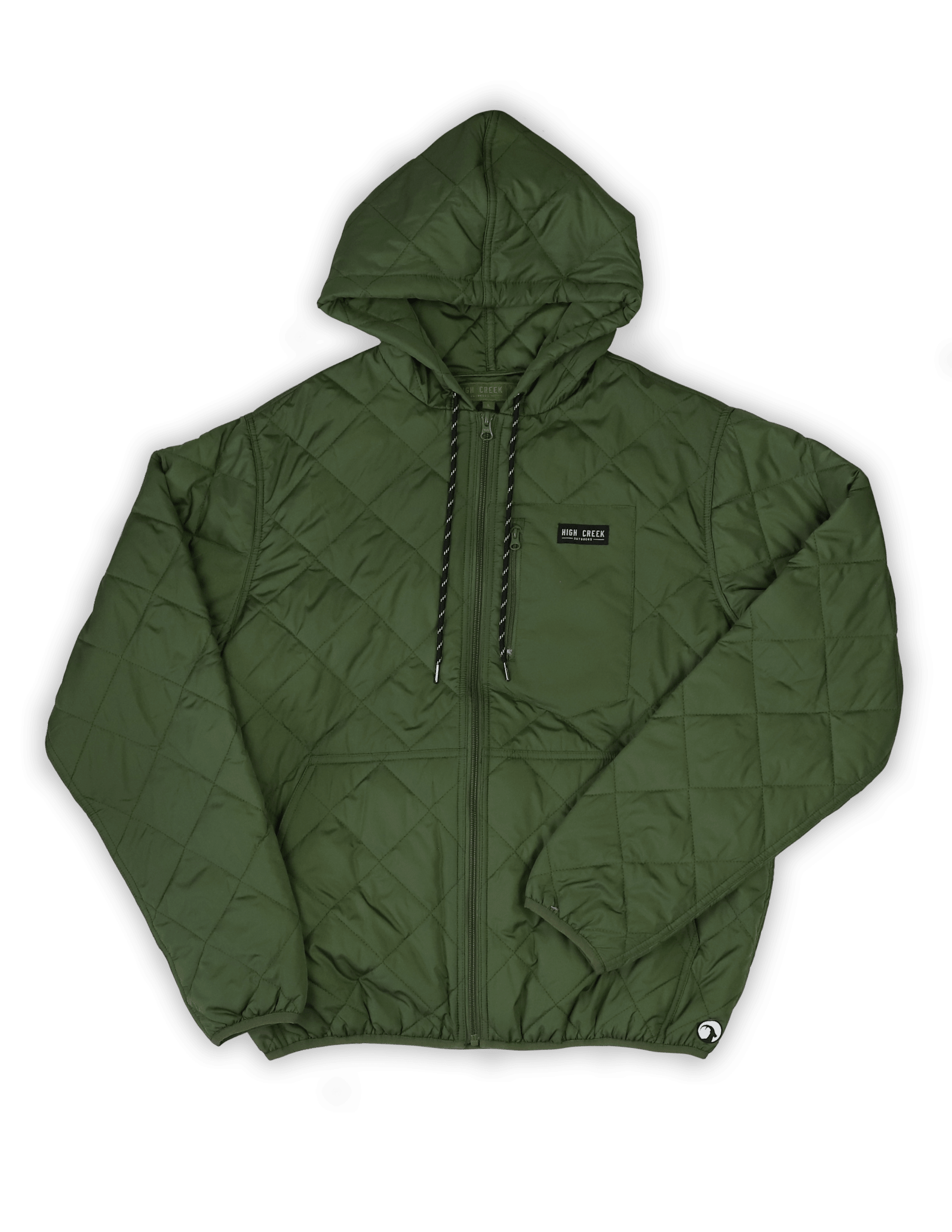The Graham Hooded Puffer Jacket Dark Green - High Creek