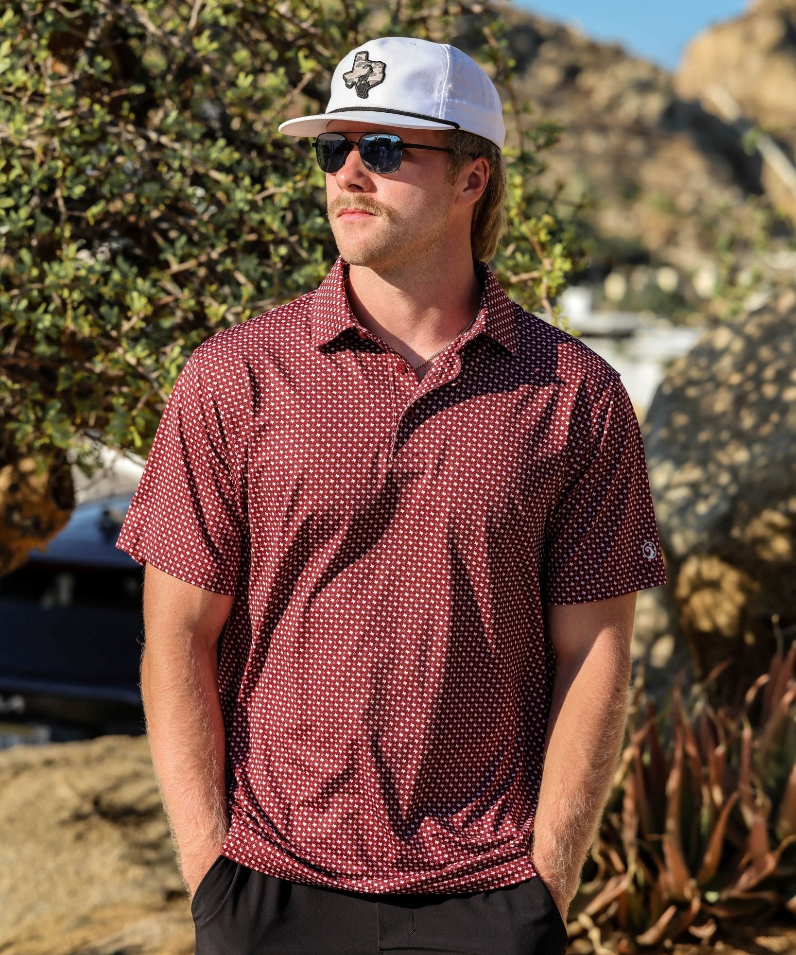 The Lonestar Polo Maroon and White - High Creek