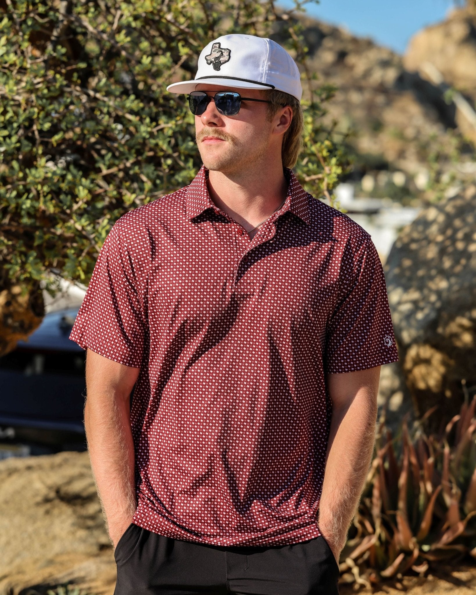 The Lonestar Polo Maroon and White - High Creek