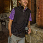 The Mac 1/4 Zip Vest Black - High Creek