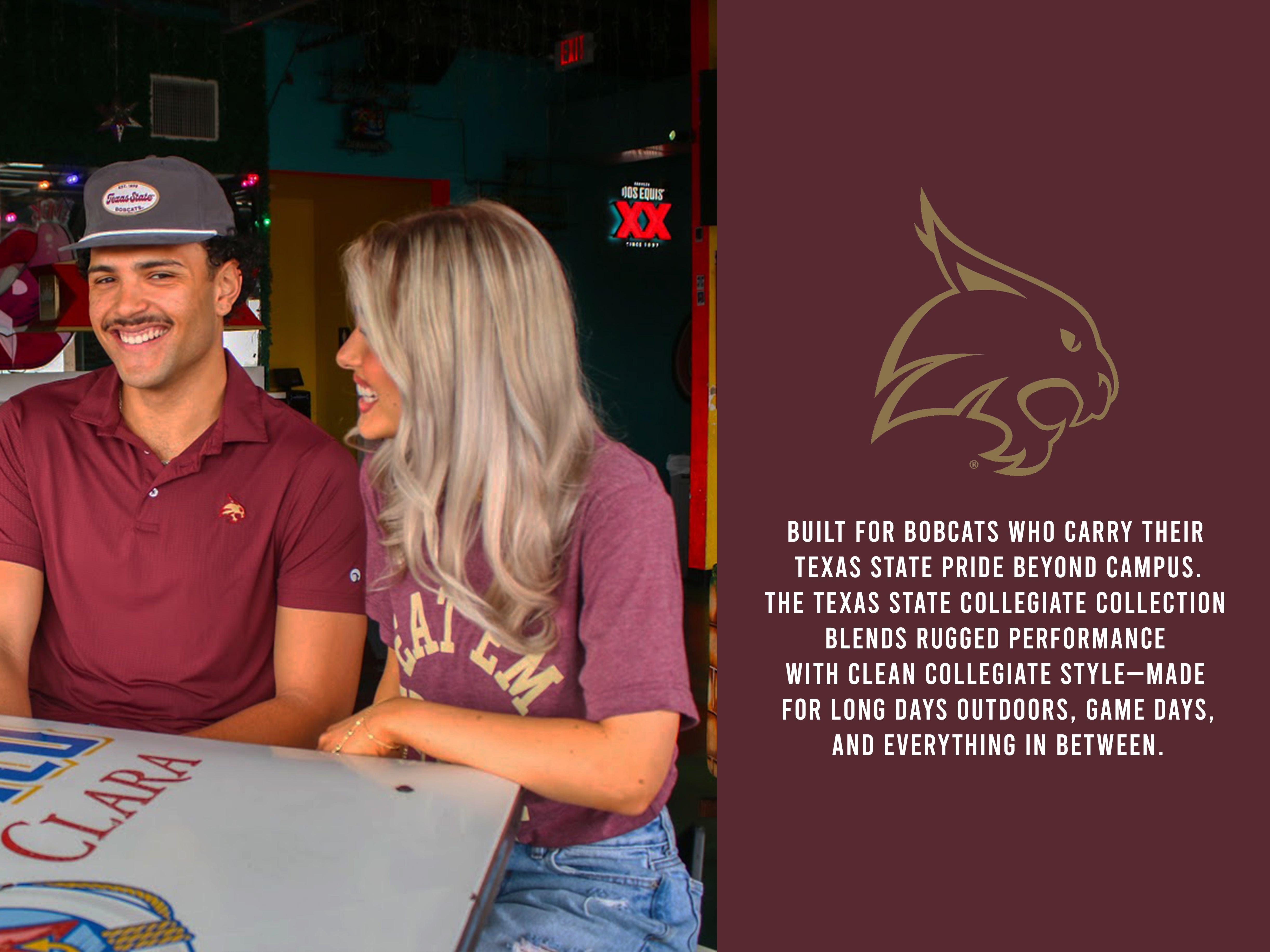 Texas State University collegiate banner with logo