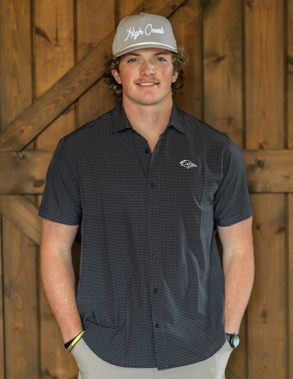 University of Texas San Antonio Burk Short Sleeve Button Up Black - High Creek
