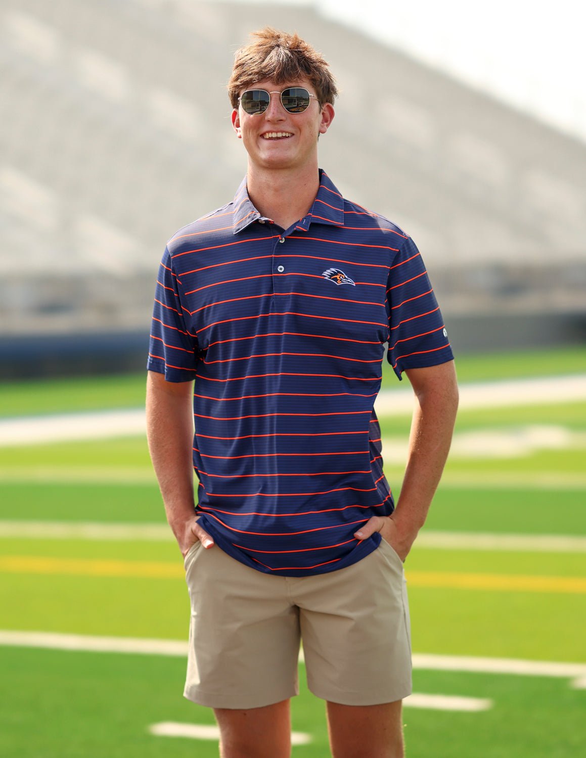 UTSA Apex Stripe Polo Navy - High Creek