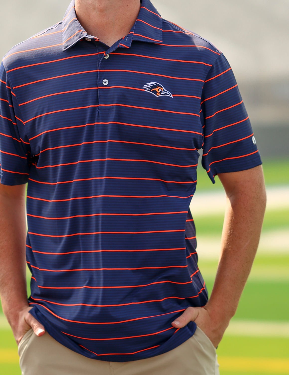 UTSA Apex Stripe Polo Navy - High Creek