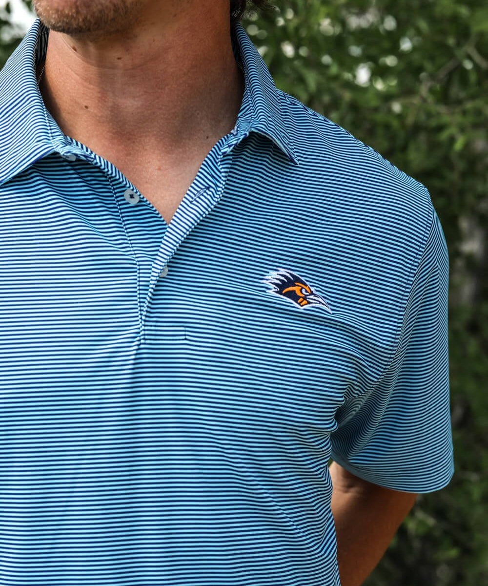 UTSA Hairline Stripe Polo Navy - High Creek