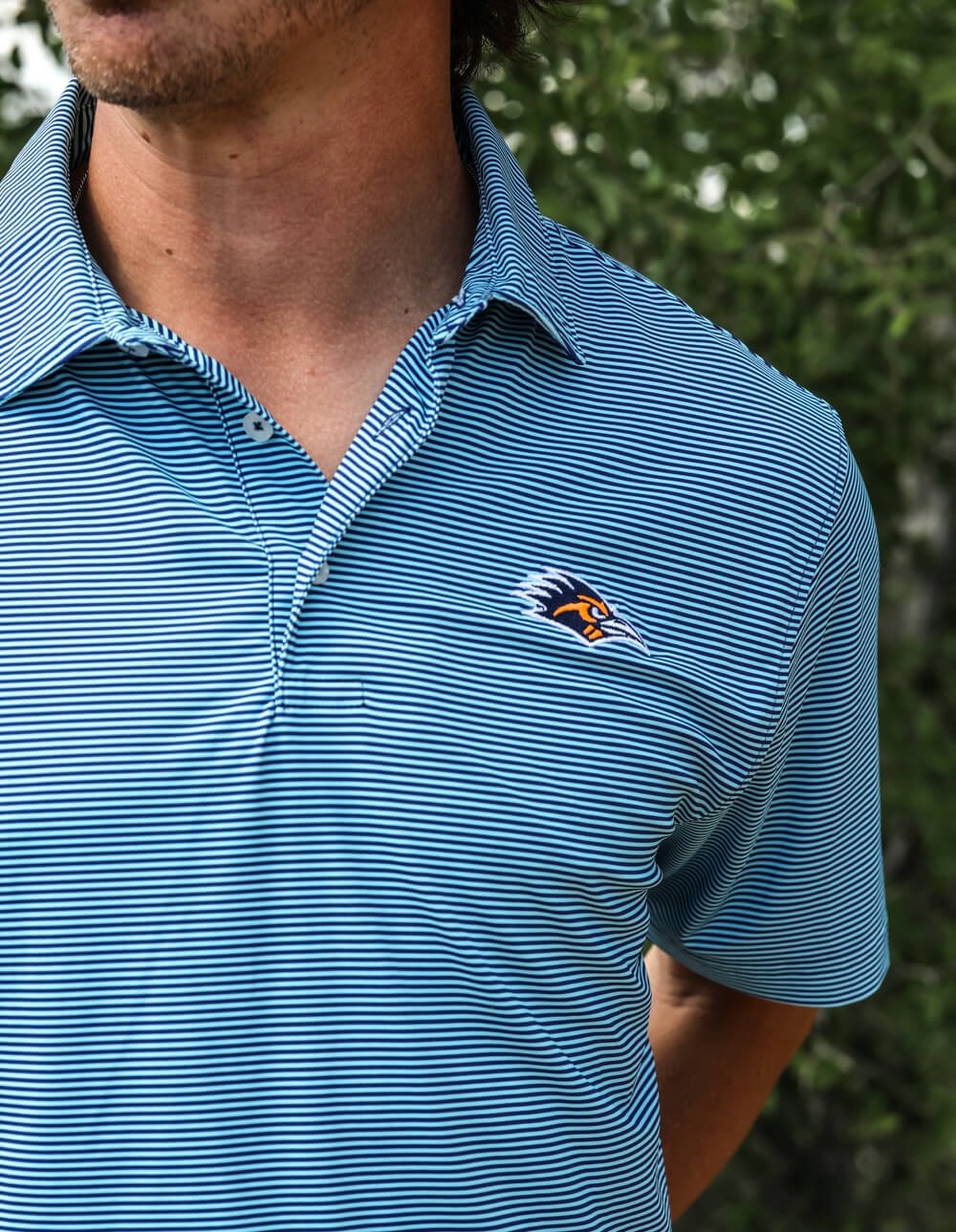 UTSA Hairline Stripe Polo Navy - High Creek